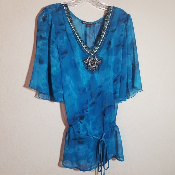 Mushka by Sienna Rose Tops - Mushka by Sienna beaded peasant blouse Large